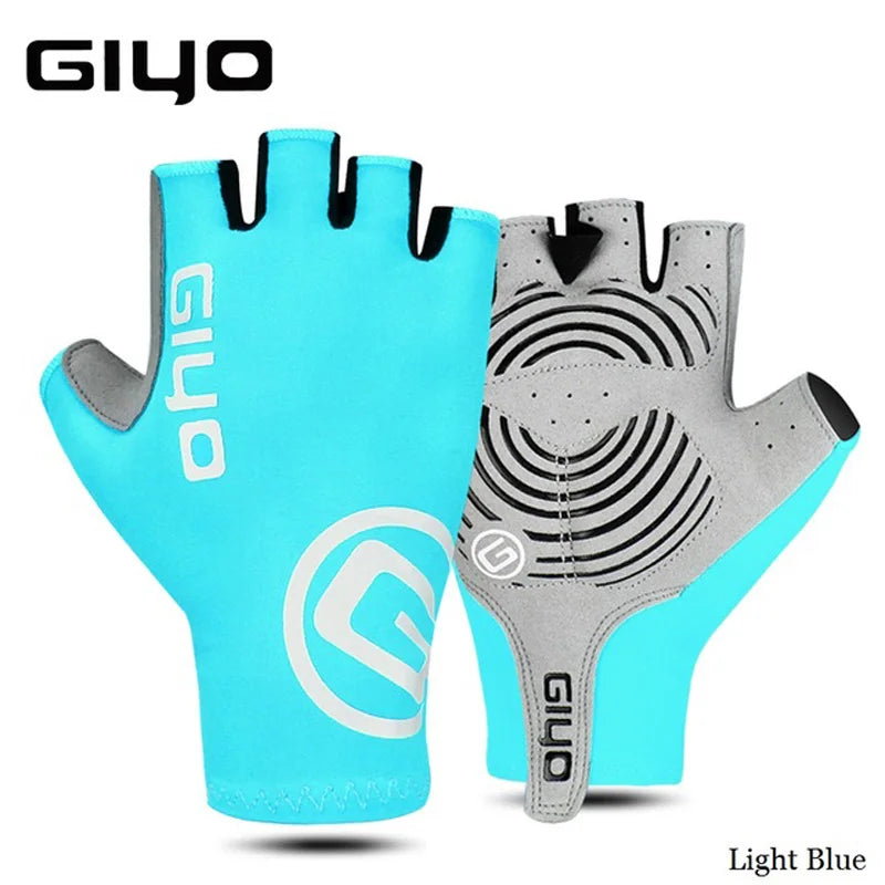 Giyo Half-finger Gloves Anti-slip Bicycle Mitten Fabric Men's Cycling Fingerless Gloves MTB Road Bike Summer Short Gloves