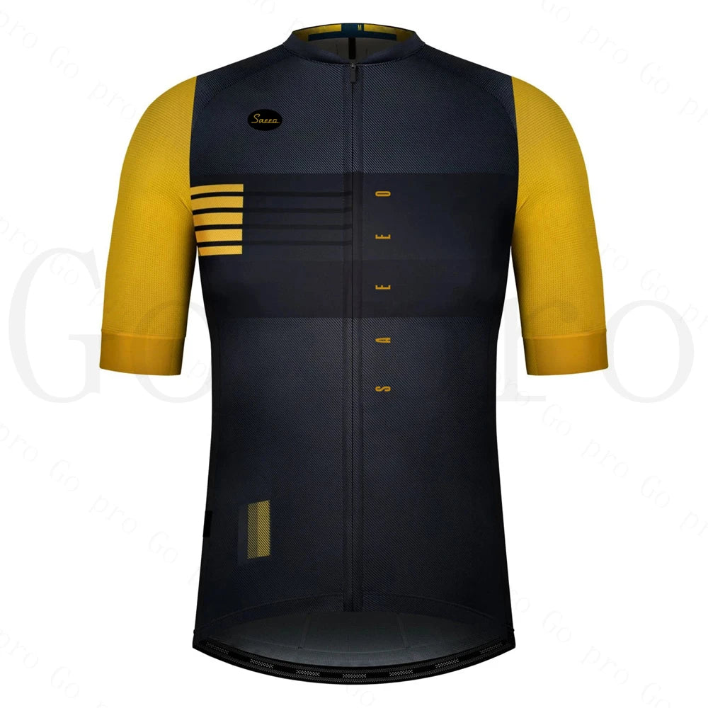Summer High Quality 2025 New Team Men Cycling Jersey Clothing Black Short Sleeve Breathable Quick Dry Cycle Jersey Clothes Spain