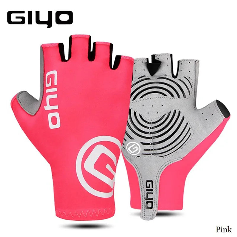 Giyo Half-finger Gloves Anti-slip Bicycle Mitten Fabric Men's Cycling Fingerless Gloves MTB Road Bike Summer Short Gloves