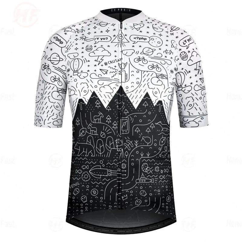 Summer High Quality 2025 New Team Men Cycling Jersey Clothing Black Short Sleeve Breathable Quick Dry Cycle Jersey Clothes Spain