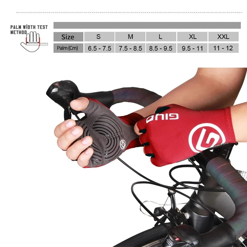 Giyo Half-finger Gloves Anti-slip Bicycle Mitten Fabric Men's Cycling Fingerless Gloves MTB Road Bike Summer Short Gloves