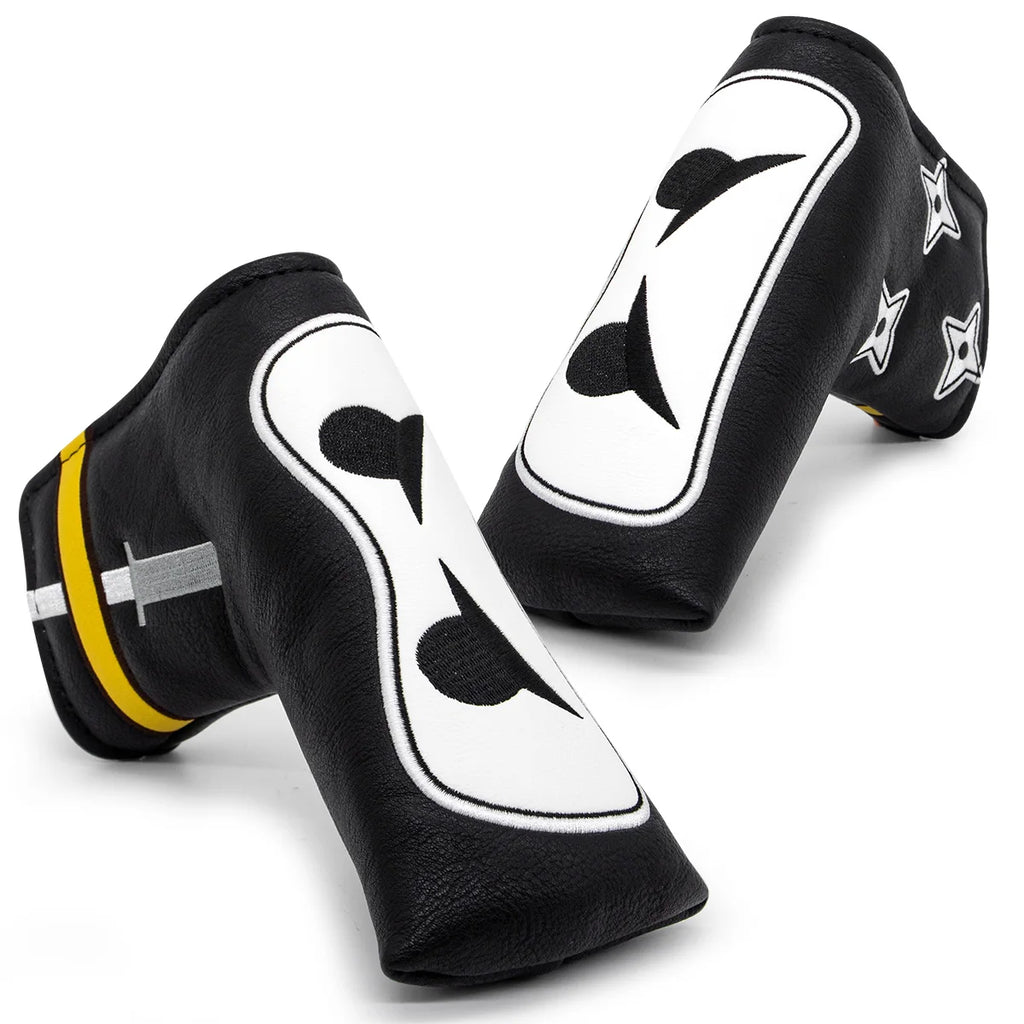 Golf Club headcover Set Aliennana Black Ninja Driver Head Cover Fairway Golf Headcvoer Hybird Blade putter Mallet Putter Covers