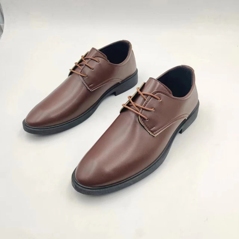 Spring Autumn British Casual Shoes Business leather footwearMen's fashion shoes in suits Comfortable height increasing male shoe