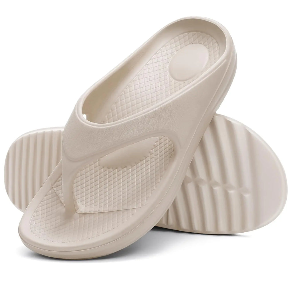 Shevalues Men's Orthopedic Sandals Fashion Couples Beach Flip Flop Summer Outdoor Soft Sandals With Arch Support Bathroom Slides