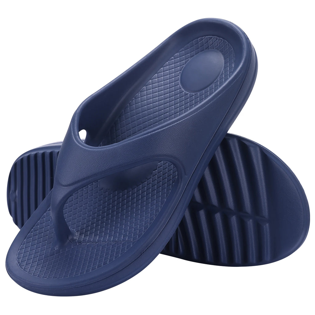 Shevalues Men's Orthopedic Sandals Fashion Couples Beach Flip Flop Summer Outdoor Soft Sandals With Arch Support Bathroom Slides