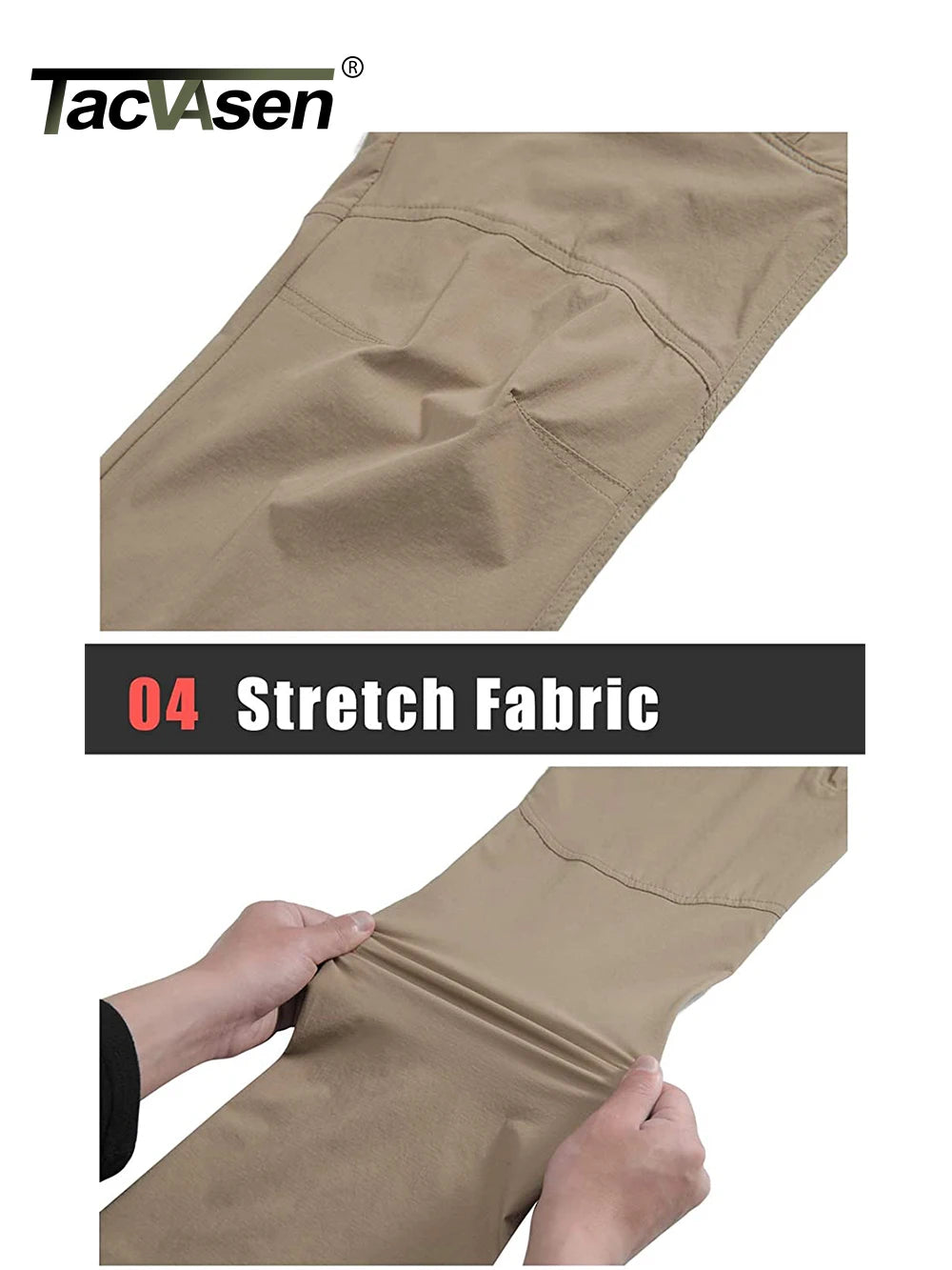 TACVASEN Summer Lightweight Trousers Mens Fishing Pants Outdoor Hiking Nylon Quick Dry Pockets Cargo Pants Casual Work Trousers