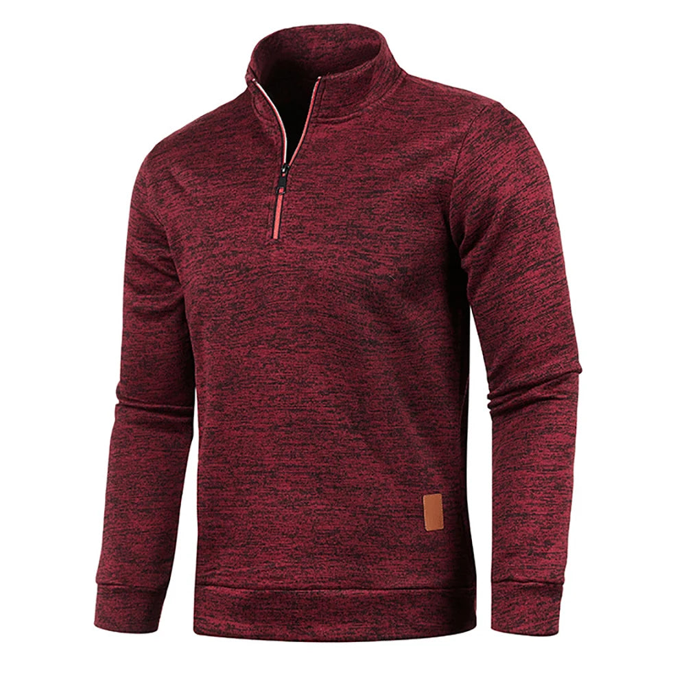 Men's Collar Half zipper Sweatshirts Spring Autumn Casual Pullover for Male Sweat Outdoor Turtleneck Coats Solid Sports Clothing