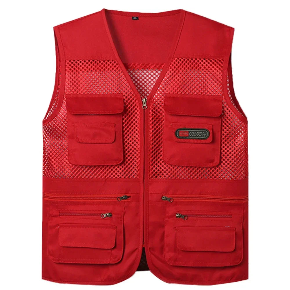 Summer Thin Mesh Vest Leisure Multi-pocket Photography Fishing Vest Mountaineering Tourism Outdoor Sports Breathable Undershirt