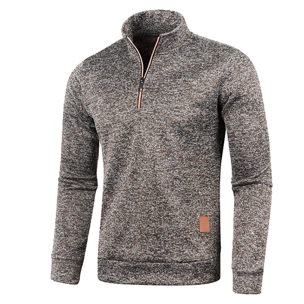 Men's Collar Half zipper Sweatshirts Spring Autumn Casual Pullover for Male Sweat Outdoor Turtleneck Coats Solid Sports Clothing