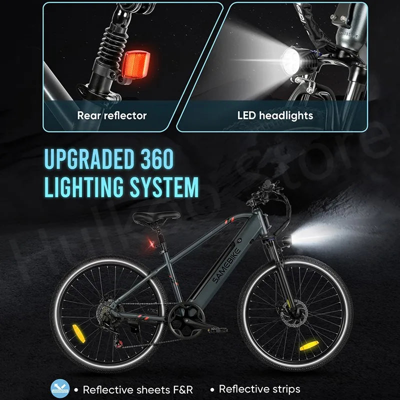 EU Stock Samebike RS-A01 Men Electric Bike 500W Motor 36V 13Ah Lithium Battery 35Km/h Max Speed 26 inch MTB Mountain Bicycle