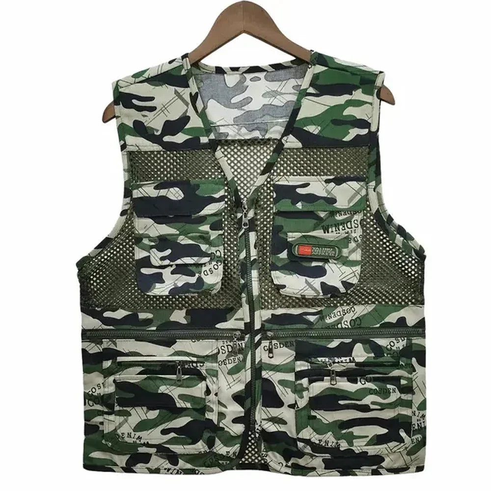 Summer Thin Mesh Vest Leisure Multi-pocket Photography Fishing Vest Mountaineering Tourism Outdoor Sports Breathable Undershirt
