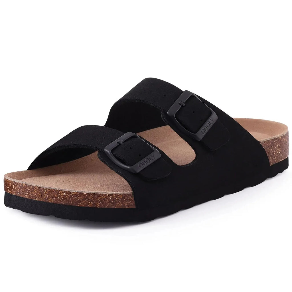 Comwarm Classic Cork Sandals For Women Men Fashion Soft Thick Sole Cork Slippers Summer Beach Sandals Home Open Toe Flat Sandals