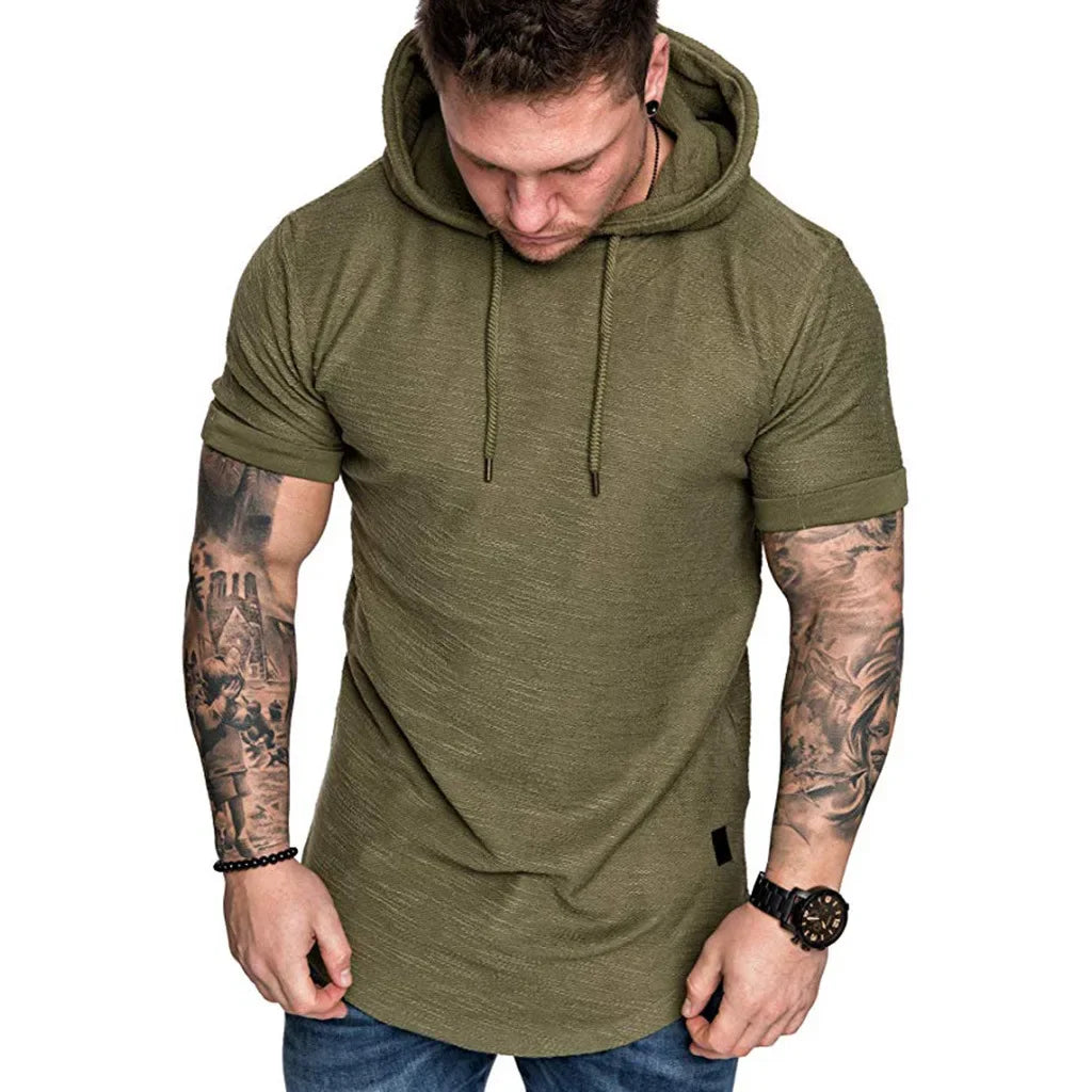 MRMT 2025 Brand New Mens Hoodies Sweatshirts Short Sleeve Men Hoodies Sweatshirt Casual Solid Color Man hoody For Male Hooded