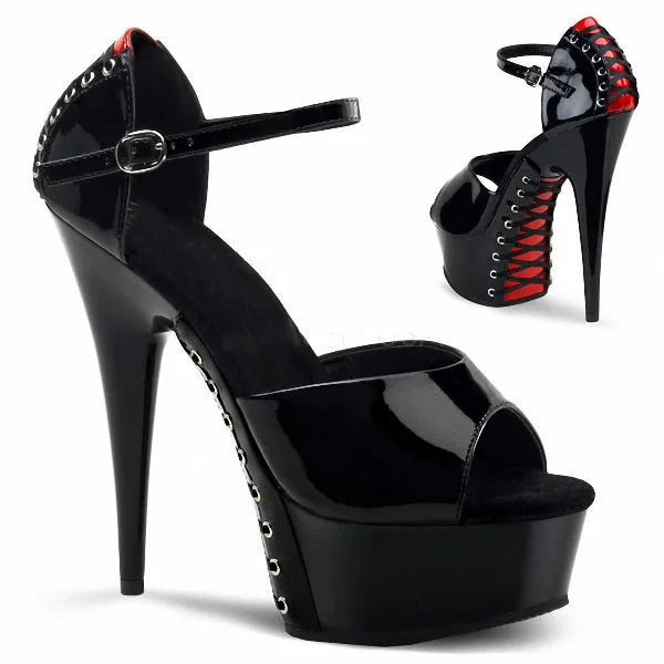 Fashion Women's Gothic Stripper Heels 15cm Nightclub Platform Sandals Sexy Fetish Shoes 6Inch Crossdresser Peep Toe Exotic