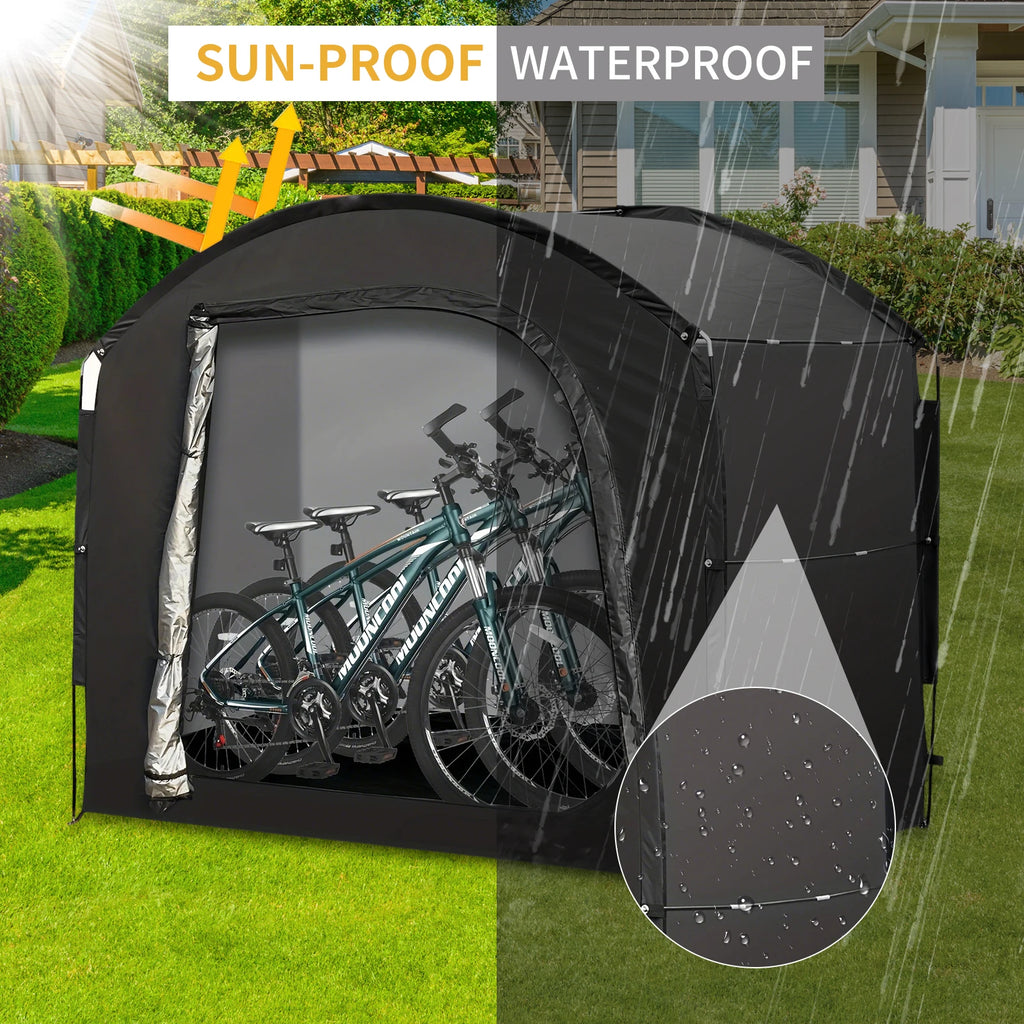 Bike Storage Shed Tent for 1-4 Bikes Portable Outdoor Bike Cover Bicycle Sunshade Covers Shelter Waterproof Durable Bike Tent