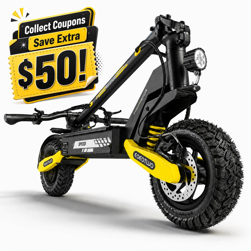 EOEOTWO 1200W Off Road Electric Scooter for Adults 48V Long Range E-Scooter 30MPH Fast Speed 11" Tubeless Tire Foldable Kick Scooter