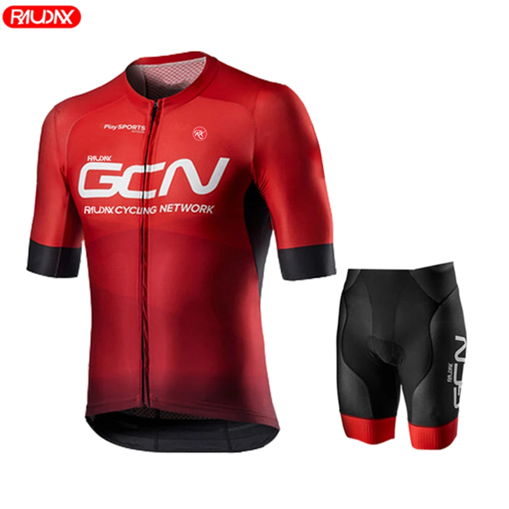 2024 Raudax Gcn Summer Short Sleeve Jersey Breathable Road Bike Uniform MTB Shirt Bicycle Men Cycling Clothing Set Ropa Ciclismo