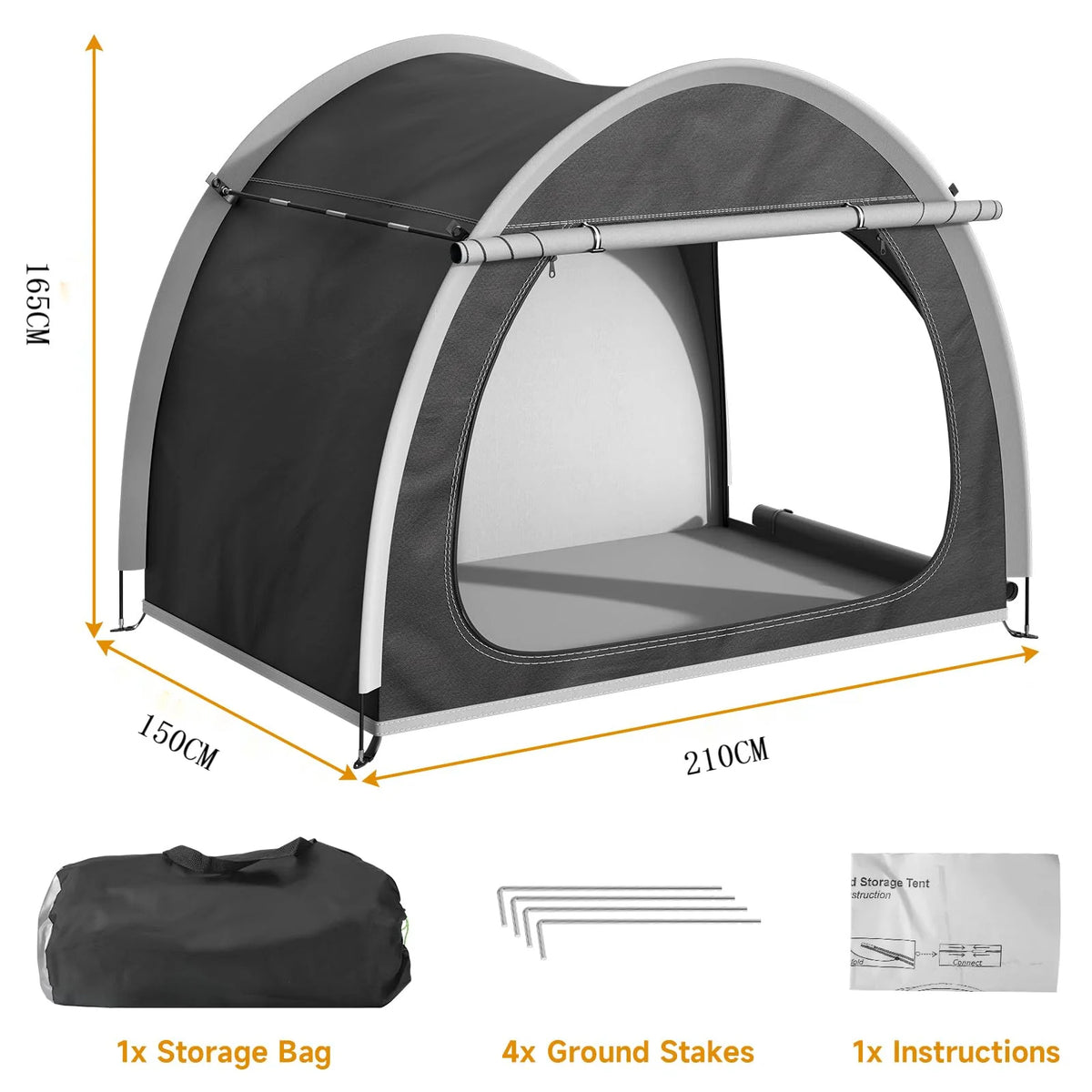 Bike Storage Shed Tent for 1-4 Bikes Portable Outdoor Bike Cover Bicycle Sunshade Covers Shelter Waterproof Durable Bike Tent