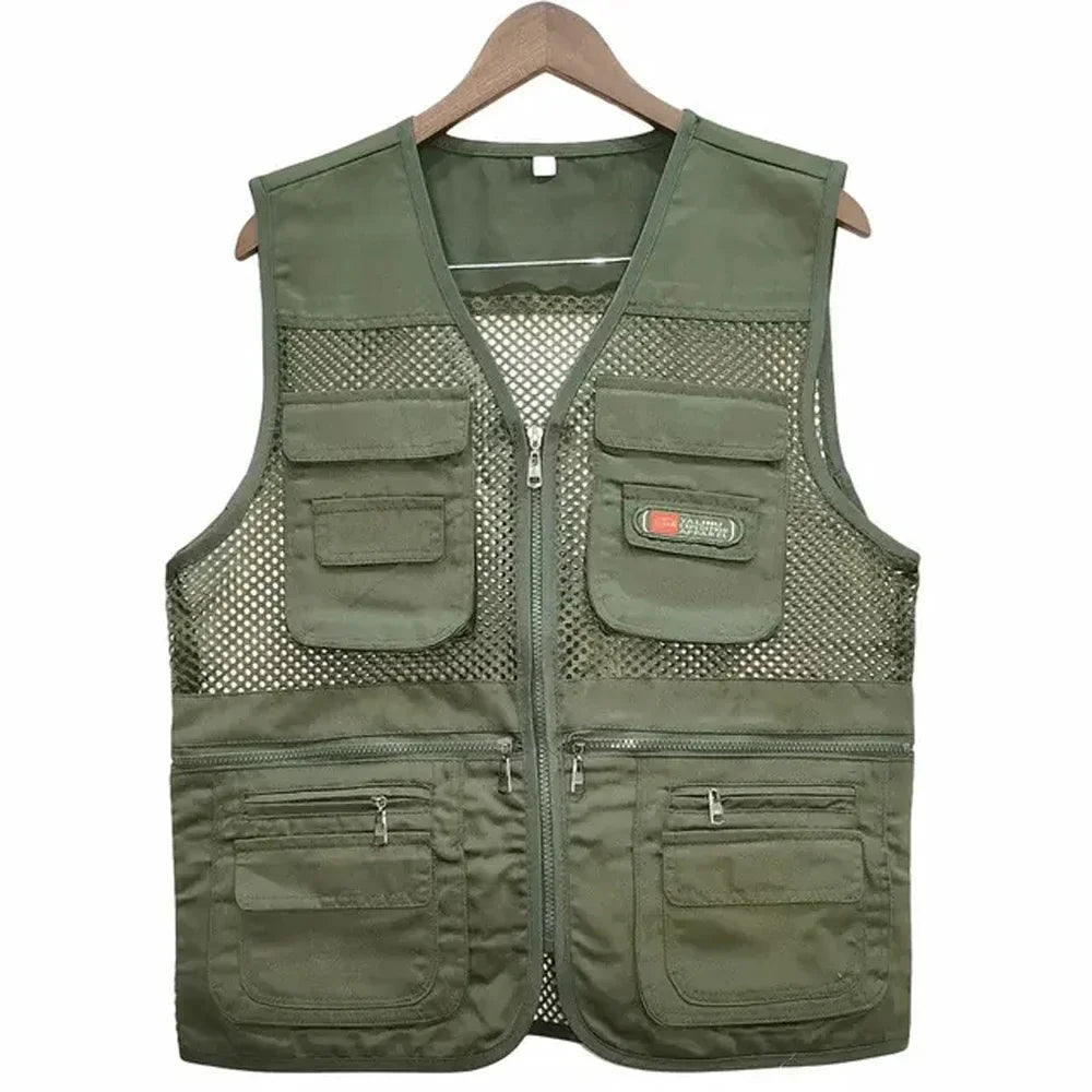 Summer Thin Mesh Vest Leisure Multi-pocket Photography Fishing Vest Mountaineering Tourism Outdoor Sports Breathable Undershirt