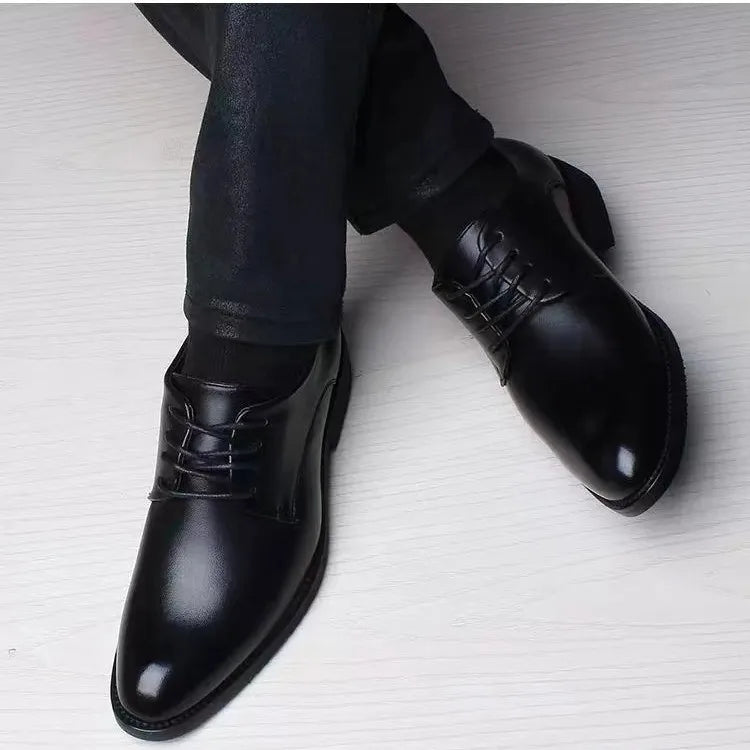 Spring Autumn British Casual Shoes Business leather footwearMen's fashion shoes in suits Comfortable height increasing male shoe