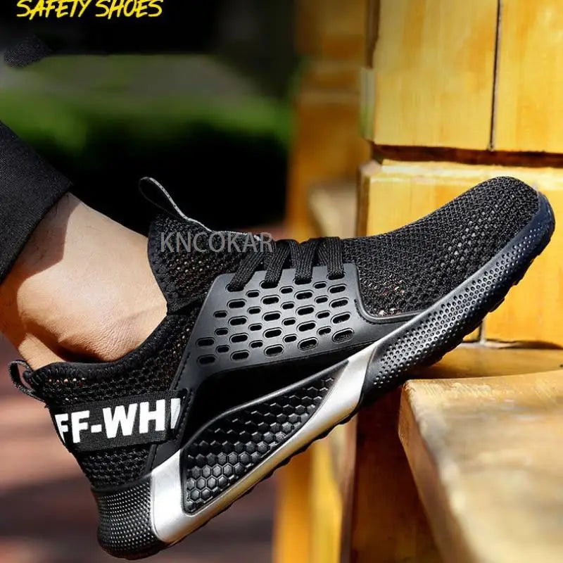 Summer Work Shoes Steel Toe Anti-smash Protection Boots Breathable Lightweight Sneaker Indestructible Safety Shoes