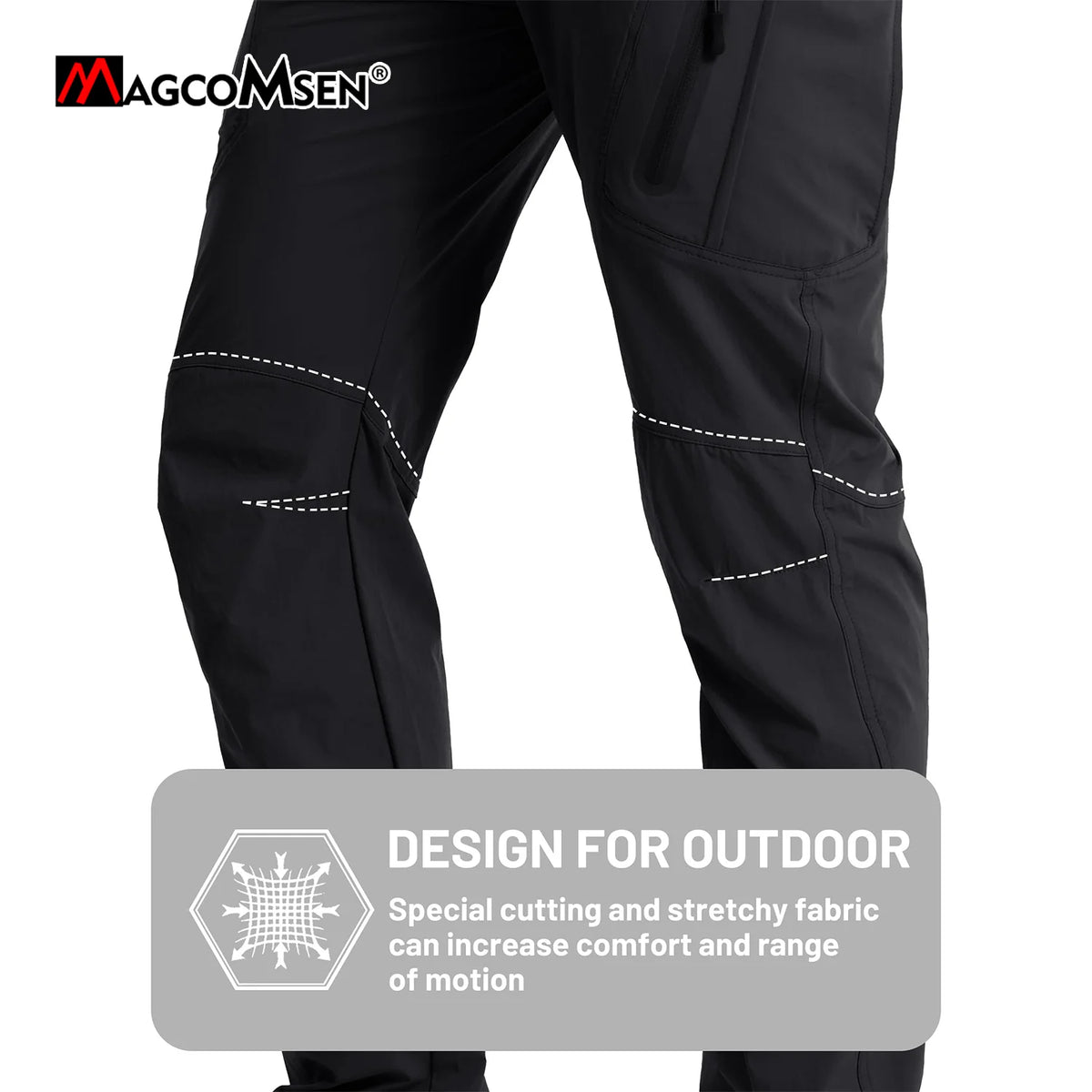 MAGCOMSEN Lightweight Hiking Pant Men Summer Cargo Pants Quick-Dry Nylon Waterproof Outdoor Fishing Casual Trouser