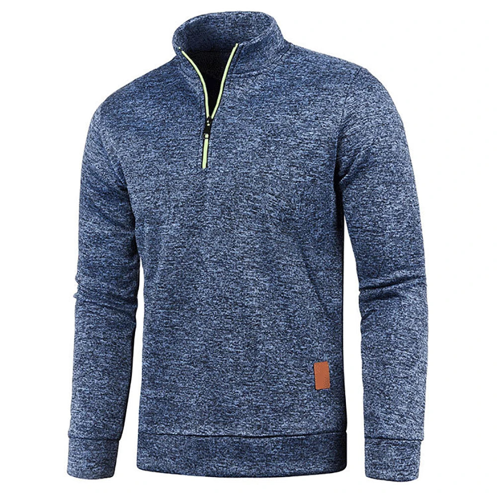 Men's Collar Half zipper Sweatshirts Spring Autumn Casual Pullover for Male Sweat Outdoor Turtleneck Coats Solid Sports Clothing
