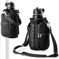 Magnetic Water Bottle Holder Gym Water Bottle Carrier Bag W/ Phone Pocket Handle Shoulder Strap 6 Built-in Magnets Water Bottle