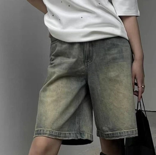 S-4XL Denim Shorts Women Chic Leisure Streetwear High Waist Korean Style Summer Knee Simple Comfortable Students Clothing New